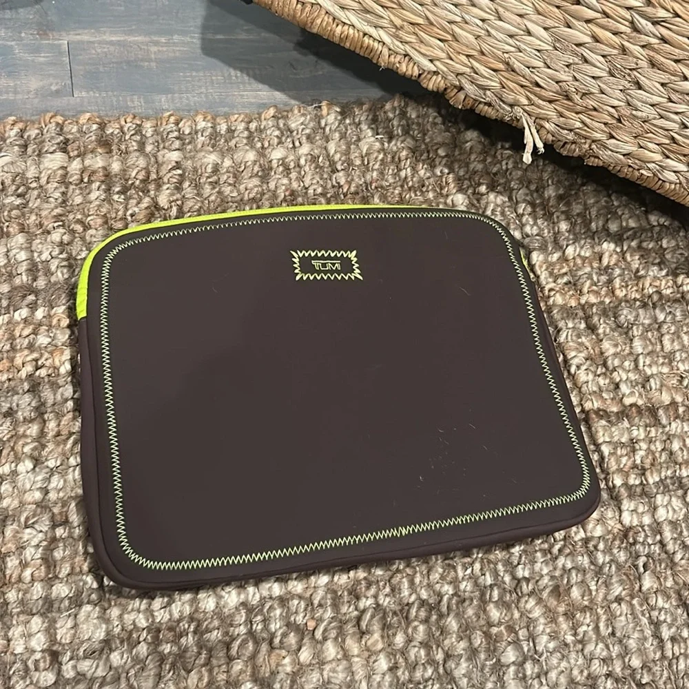 Tumi Brown/Yellowish Green Paisley Printed Laptop Bag